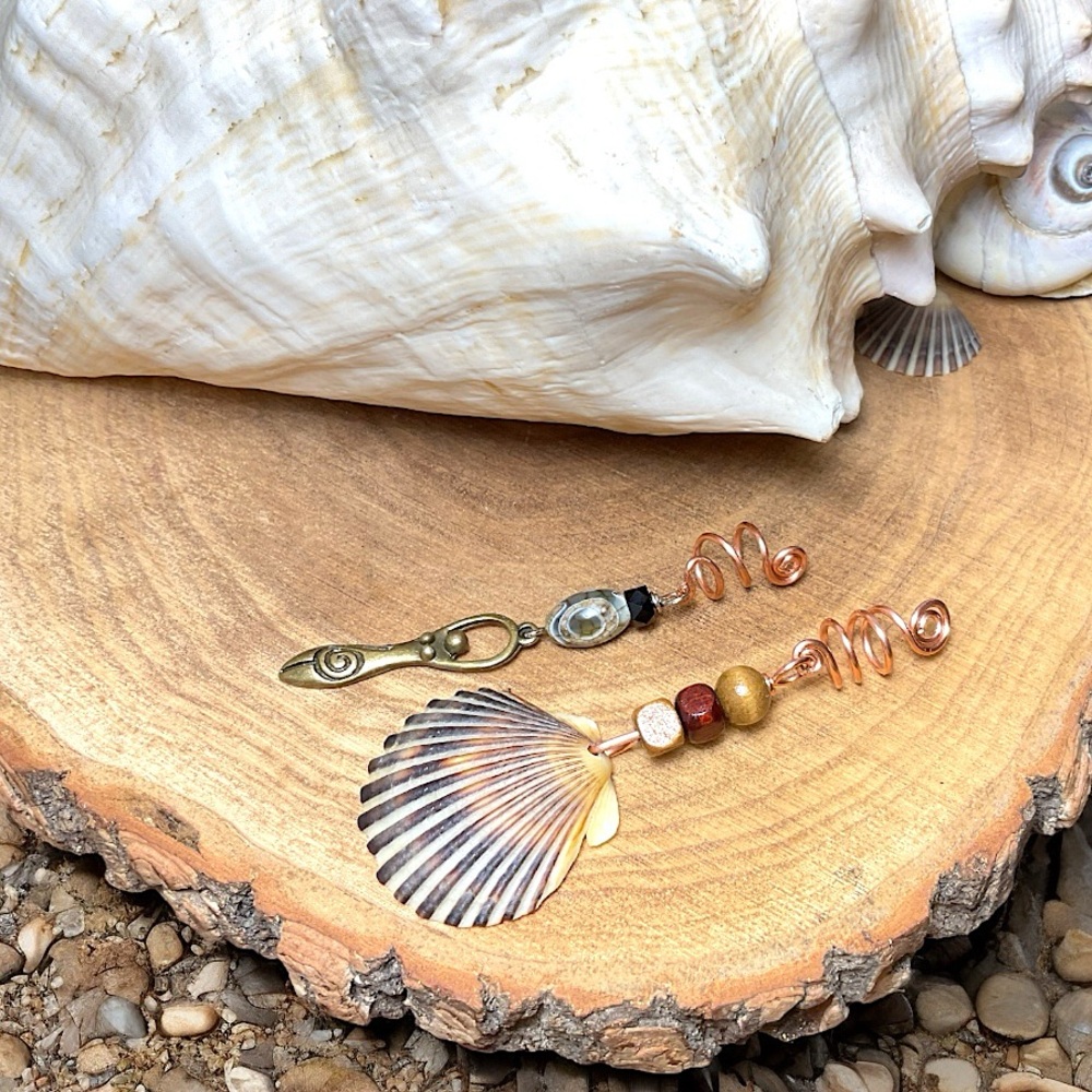 Set of two beach goddess hair coils for dreads and braids,hair jewelry,girl gift